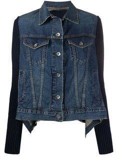 Sacai draped denim jacket