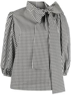 RedValentino gingham pussy-bow blouse