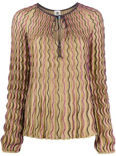 M Missoni fine-knit embroidered top