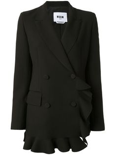 MSGM двубортный блейзер с оборками