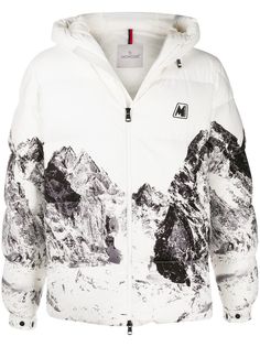 Moncler mountain-print padded jacket