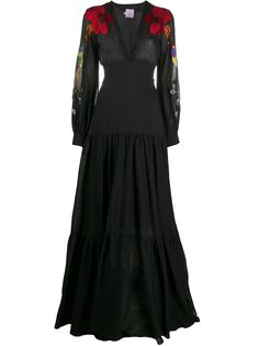 Stella Jean расклешенное платье с вышивкой