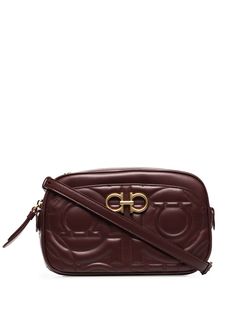 Salvatore Ferragamo brown Gancini quilted leather cross body bag