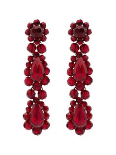 Simone Rocha Red Blood Red crystal drop earrings