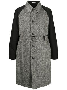 Alexander McQueen однобортное пальто с контрастными рукавами