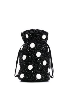 GANNI polka dot beaded bucket bag