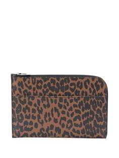 GANNI leopard print clutch
