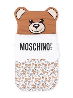 Moschino Kids спальный конверт Teddy с логотипом
