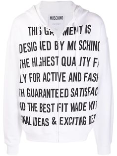 Moschino худи на молнии с надписью
