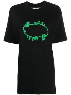 Off-White футболка с вышивкой
