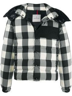 Moncler пуховик в клетку гингем