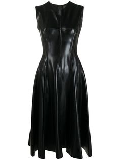 Norma Kamali fit-and-flare coated dress