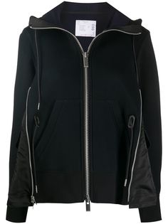 Sacai zip-front expansion panel hoodie