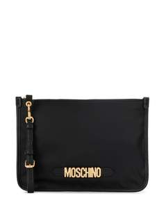 Moschino клатч на молнии с логотипом