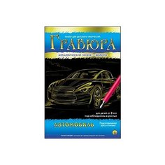 Гравюра Рыжий кот Автомобиль в