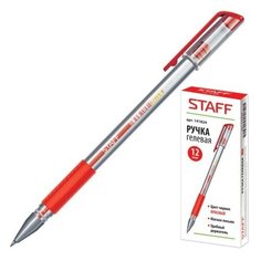 Ручка гелевая Staff красная