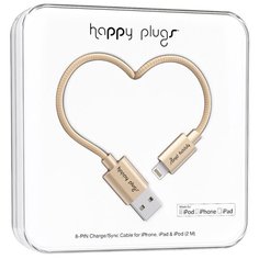 Кабель Happy Plugs Lightning to USB Charge/Sync MFI 2 м matte gold