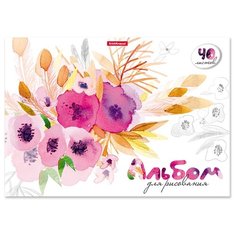 Альбом для рисования ErichKrause Нежный букет 43366 29.7 х 21 см (A4), 120 г/м², 40 л. белый/розовый