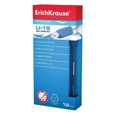 ErichKrause набор шариковых ручек U-19 Ultra Glide Technology 12 шт., 0.6 мм, синий цвет чернил