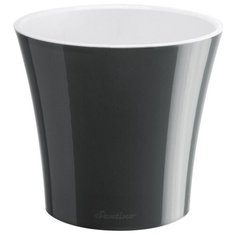 Горшок Santino с автополивом Arte, 22х20 см металлик-белый