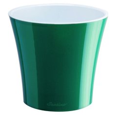 Горшок Santino с автополивом Arte, 22х20 см малахит-белый