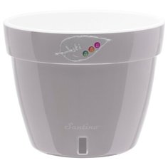 Горшок Santino с автополивом Asti, 17х14 см серый-белый