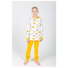 Пижама Paprika размер 134-140, белый/серый/желтый