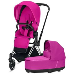 Универсальная коляска Cybex Priam III (2 в 1) fancy pink/chrome/black, цвет шасси: серебристый