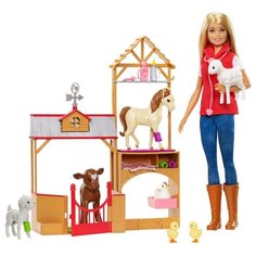 Кукла Barbie с набором Ферма Фруктовый сад, GCK86