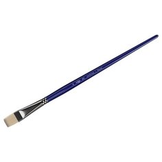 Кисть ГАММА Манеж синтетика №12, плоская, длинная ручка синий Gamma