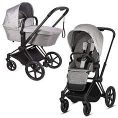 Универсальная коляска Cybex Priam III с люлькой LUX (2 в 1) fe koi/matt black, цвет шасси: черный