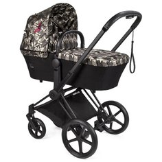 Коляска для новорожденных Cybex Priam III LUX (люлька) fe butterfly/matt black, цвет шасси: черный