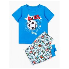 Пижама Веселый Малыш размер 110, белый/голубой