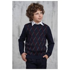 Джемпер VAY размер 140, синий/бордо/серый