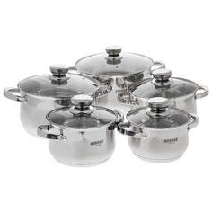Набор кастрюль Bekker Premium BK-1597 10 пр. серебристый