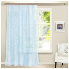 Тюль Witerra вуаль с тиснением бабочки на ленте 150х260 см голубой