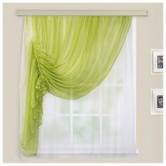Тюль Witerra Дорис левый на ленте 160 см зеленое яблоко