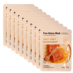 Secriss маска тканевая Pure Nature Mask Pack Sweet Honey с экстрактом меда, 25 мл, 10 шт.