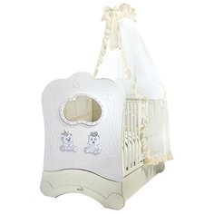 Кроватка Feretti Majesty Brillante FMS (классическая), продольный маятник белый