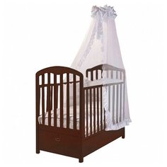 Кроватка Feretti Elegance FMS (классическая), продольный маятник темный орех