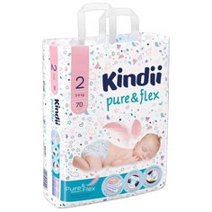 Kindii подгузники Pure & Flex 2 (3-6 кг) 70 шт.