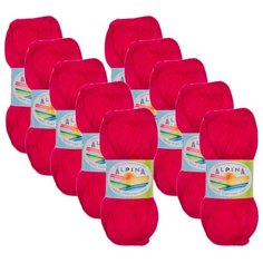 Пряжа Alpina Viven, 100 % бамбук, 50 г, 405 м, 10 шт., №05 малиновый