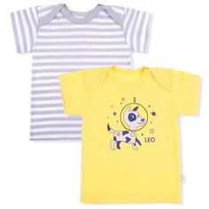 Футболка LEO размер 68, желтый/серый Лео