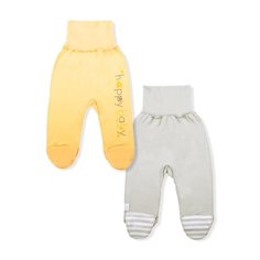 Ползунки LEO размер 50, серый/желтый Лео