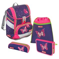 Step By Step Ранец 2in1 Shiny Butterfly 4 предмета (138955), фиолетовый/розовый