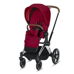Прогулочная коляска Cybex Priam III true red/chrome/brown, цвет шасси: серебристый