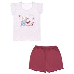 Пижама Апрель размер 110-56, светло-серый/бордовый