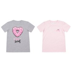 Футболка Leader Kids размер 152, серый/розовый