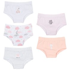 Трусики Leader Kids 5 шт., размер 98-104, белый/розовый/серый