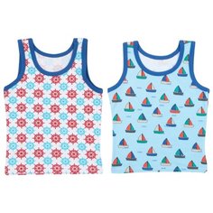 Майка Leader Kids 2 шт., размер 110-116, белый/бирюзовый/красный